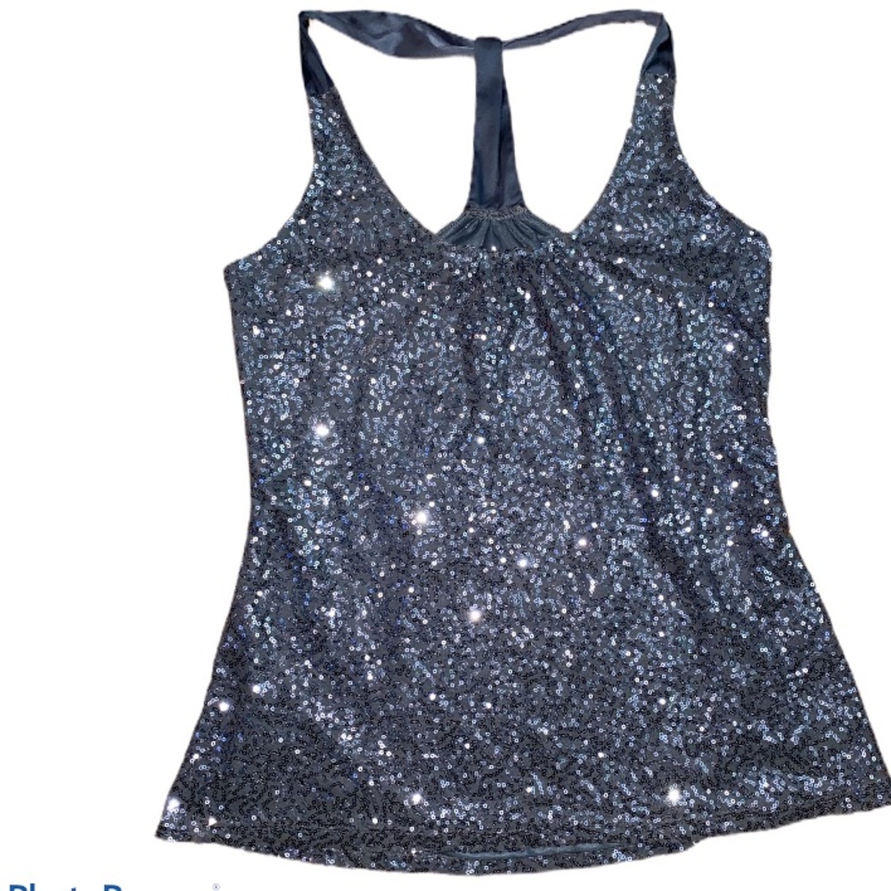 Express Silver Sequin Top